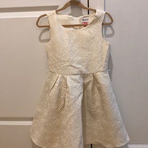 Girls 6x-7 Place Gold & Cream Dress